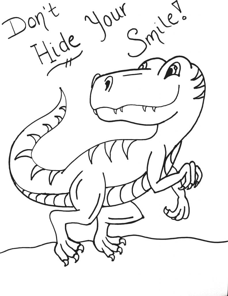 Dinosaur Coloring Page - Smile