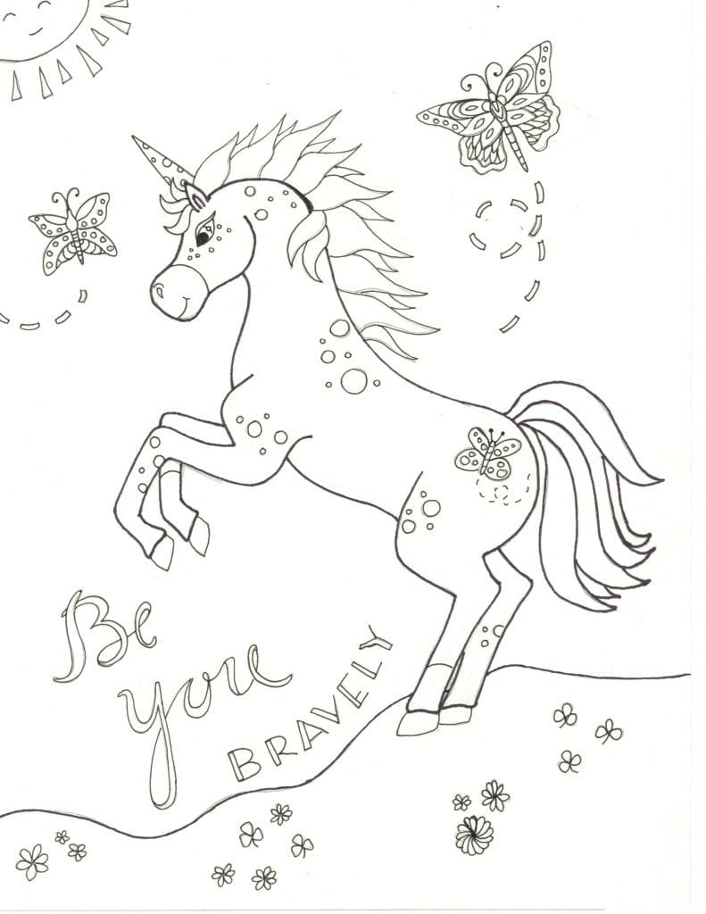 coloring pages for kids girls unicorn