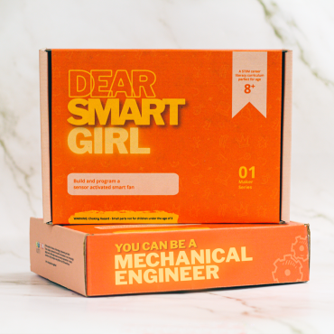 Outside of the Dear Smart Girl STEM Kit: Mechanical Engineer Box